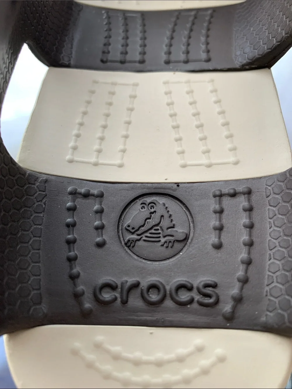 Crocs Women’s Brown Boat Slip On Sandal with Tan Laces Size 9